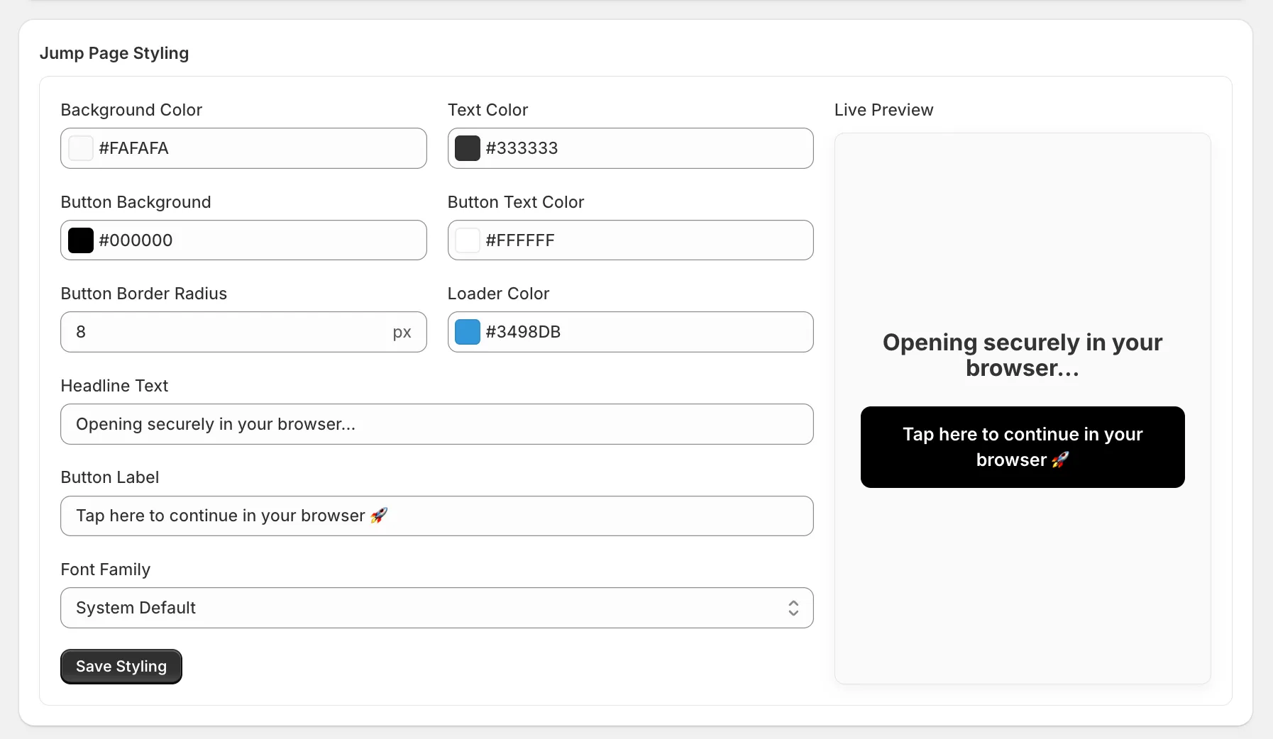 Social Bypass Jump Page Styling
